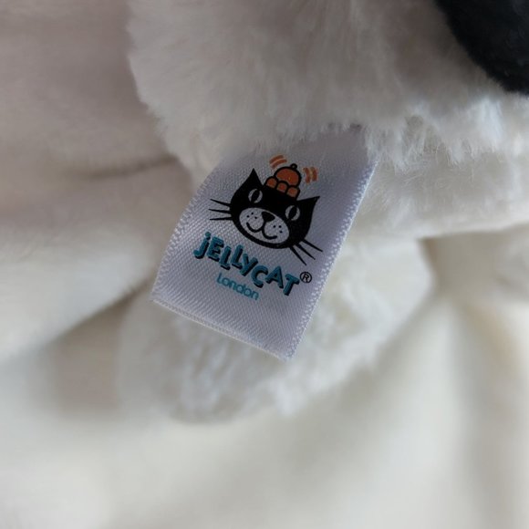 Jellycat Bashful Spotted Puppy Dog Lovey Cream Black 13" Plush Hugging Security - Picture 7 of 9